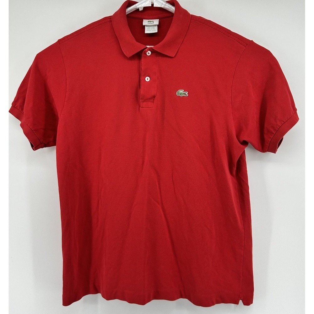 Lacoste Short Sleeve Polo Shirt Red Men's Size 7 US 2XL - Picture 1 of 4